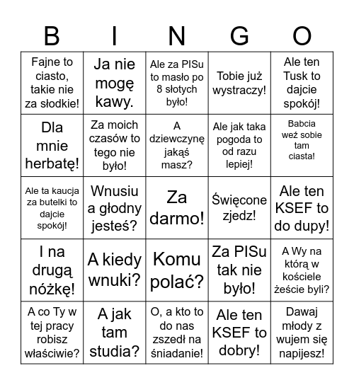 BINGO WIELKANOCNE 2026 Bingo Card
