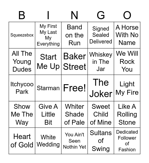 MALE LEGENDS Bingo Card
