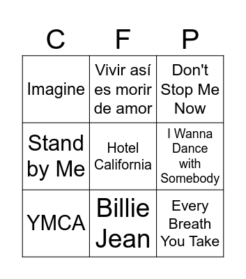 Carles Anniversari Music Bingo 1 Bingo Card