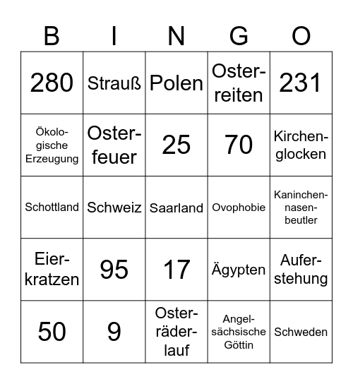 Oster-Bingo Card