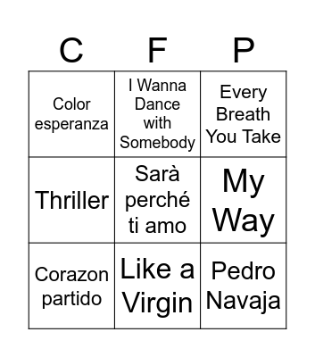 Carles Anniversari Music Bingo 4 Bingo Card