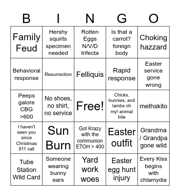 EASTER Bingo Card