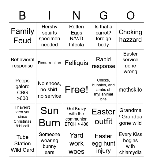 EASTER Bingo Card