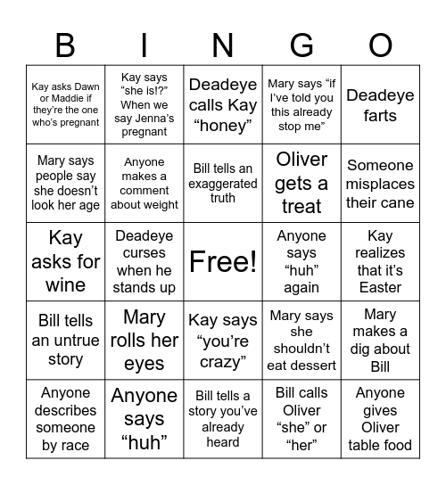 Easter BINGO Card