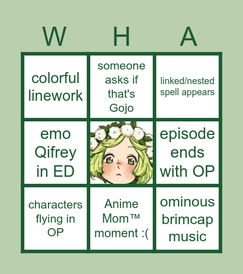 WHA EPISODE 1 BINGO Card