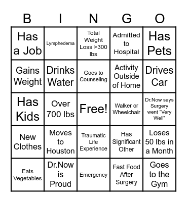 600 Lb Life Bingo Card