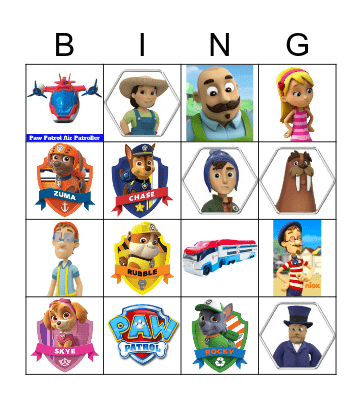 PAW PATROL BINGO Card