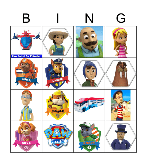 PAW PATROL BINGO Card