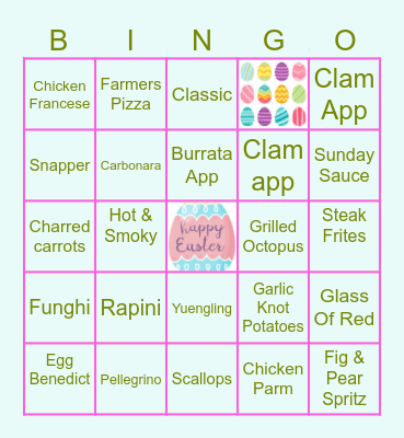 Easter Bingo Card