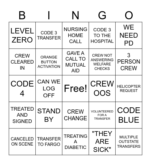 OUTSTATE Bingo Card