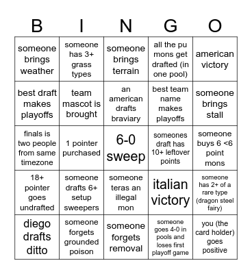 draft bingo Card
