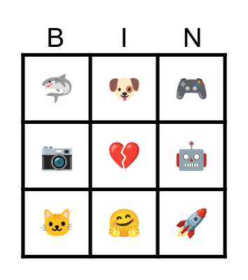 Emoji Bingo Card