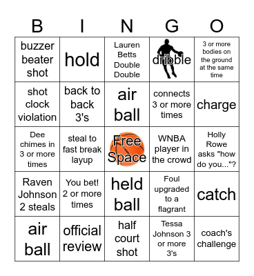 BASKETBALL Bingo Card