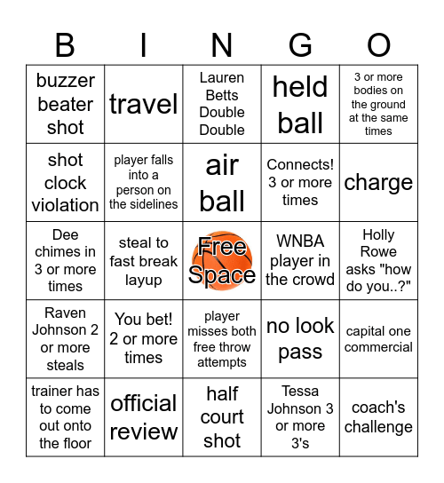 BASKETBALL Bingo Card