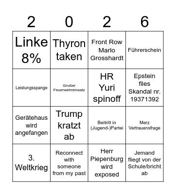 2026 Bingo Card