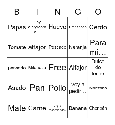 Food, Agriculture & Daily Life Bingo Card