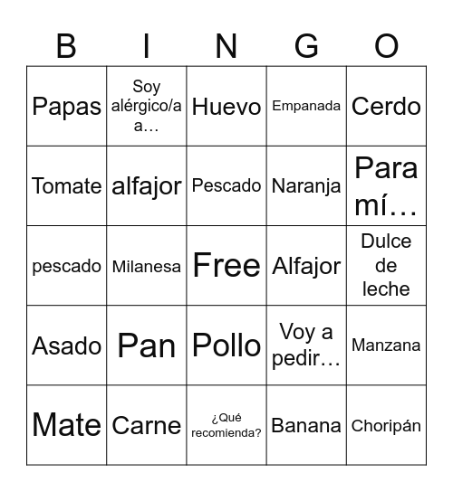 Food, Agriculture & Daily Life Bingo Card