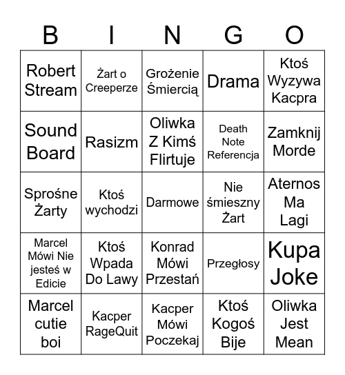 Bingo Szkolnej 38 Bingo Card