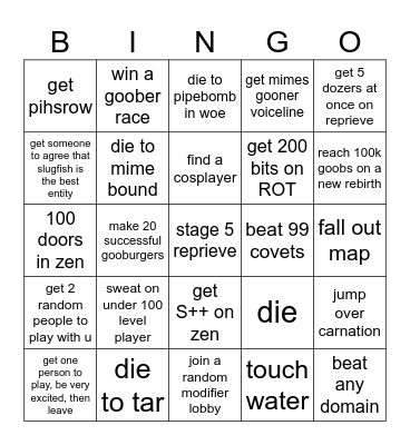 door games Bingo Card