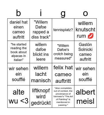the ✨ souffleur ✨ bingo Card