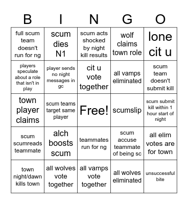shhh toj spoiler bingo Card