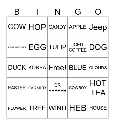 Happy Easter! Bingo Card