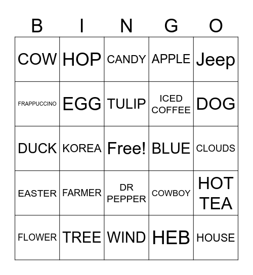 Happy Easter! Bingo Card