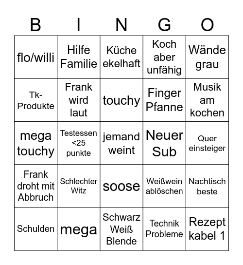 Rosin Bingo Card