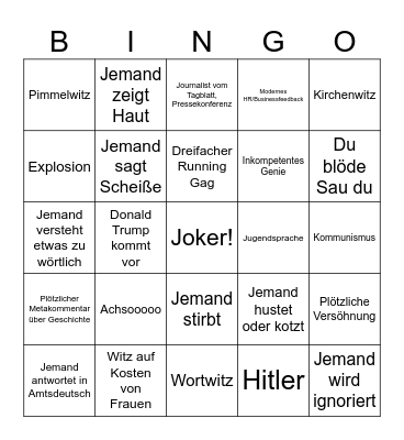 SketchHistory Bingo Card