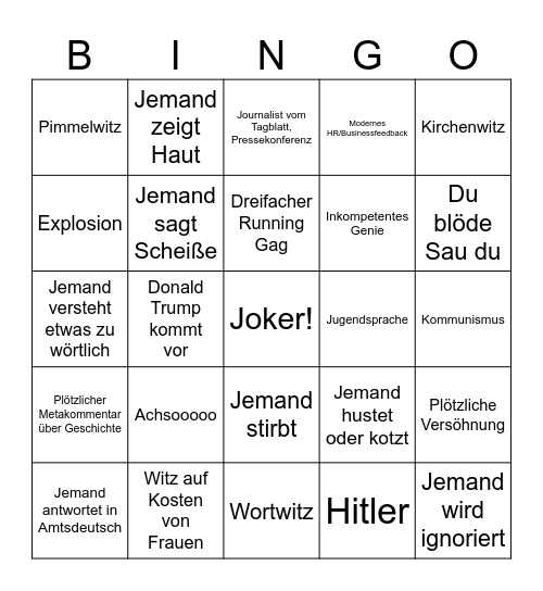 SketchHistory Bingo Card