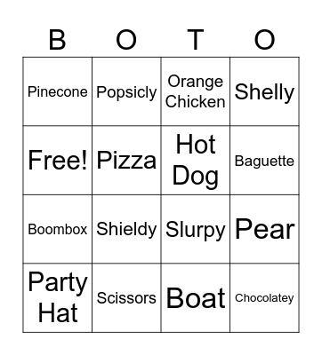 Brawl of The Objects Ranked Bingo Card