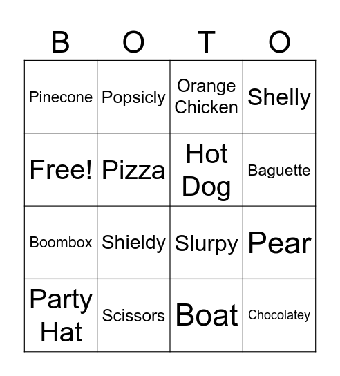 Brawl of The Objects Ranked Bingo Card