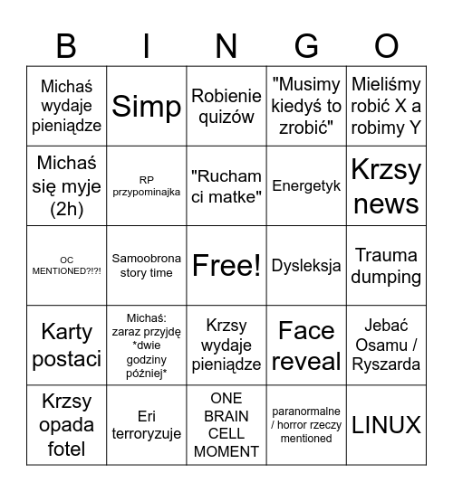 VC Bingo Card