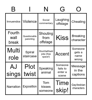 Sfth longforms Bingo Card
