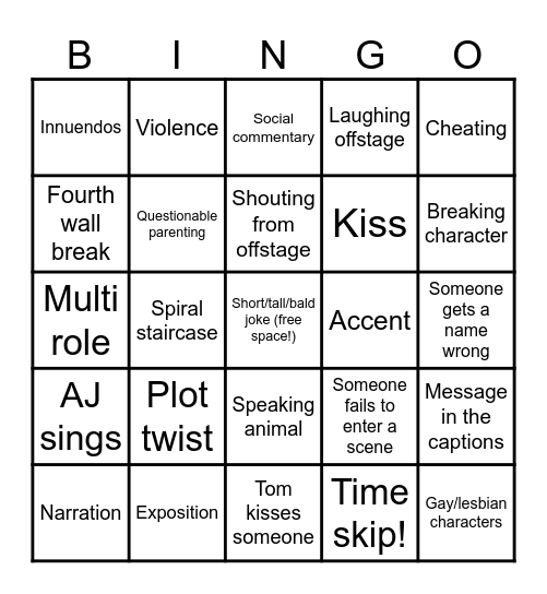 Sfth longforms Bingo Card