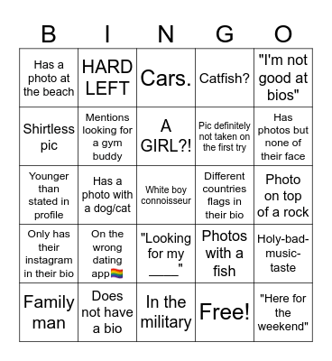 Tinder Bingo Card
