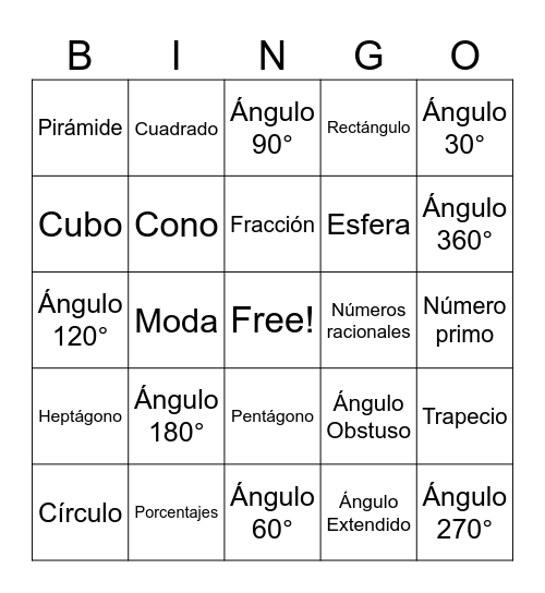 SEMANA DE LA MATEMÁTICA Bingo Card