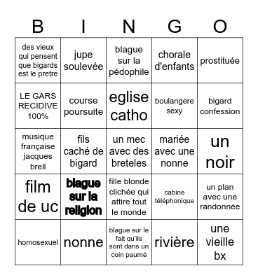 LE MISSIONAIRE FILM Bingo Card