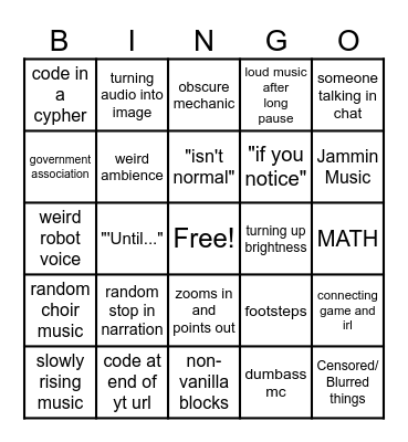 Wifeys Bingo Card