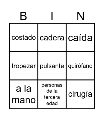 Envejecimiento saludable Bingo Card