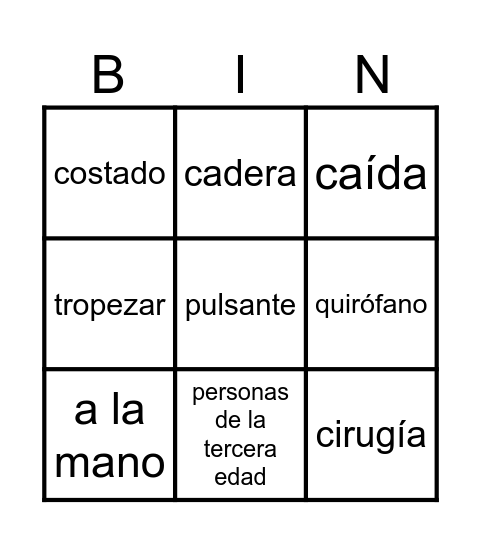 Envejecimiento saludable Bingo Card