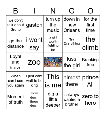 Disney songs that slap 🧞‍♂️ Bingo Card