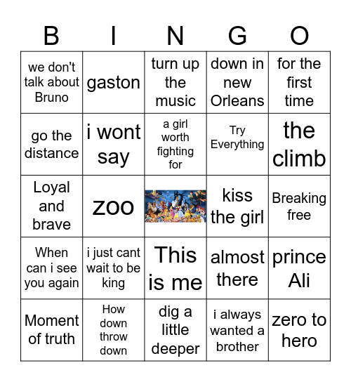 Disney songs that slap 🧞‍♂️ Bingo Card