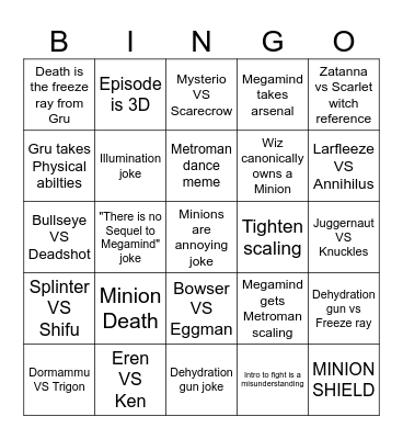Death Battle Season 11 Bingo Card