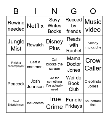 Background Bingo (April 2026) Bingo Card