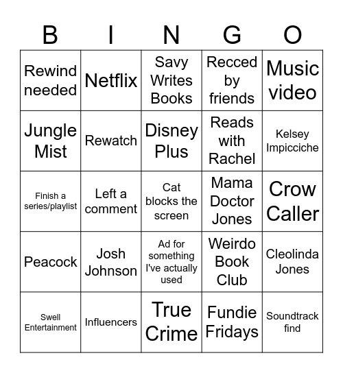 Background Bingo (April 2026) Bingo Card