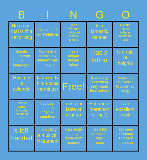 Wedding bingo (write the name of the guest in each square) Bingo Card
