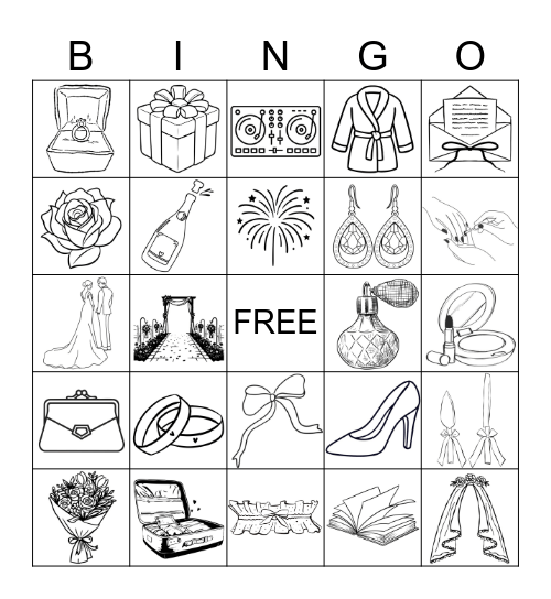 Katerina’s Bridal Bingo Card
