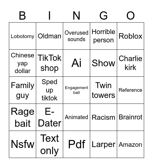 TikTok Bingo Card