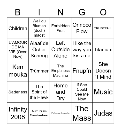 30 Bingo Card